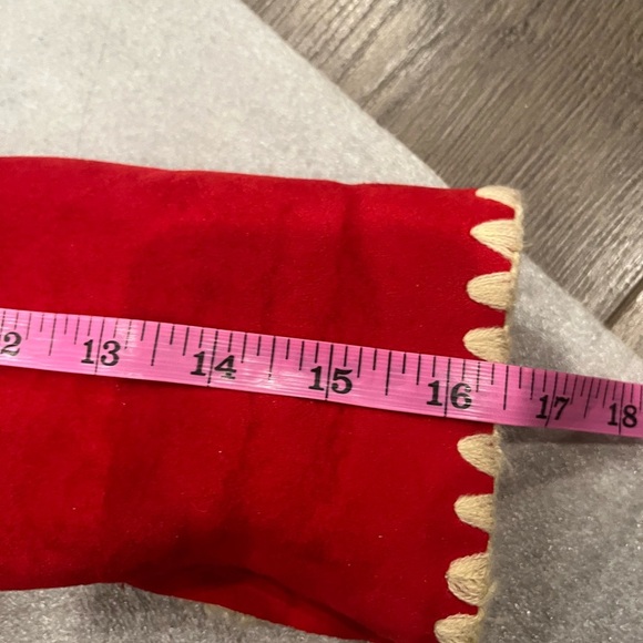 [Toddler 5Y]GAP Kids Hooded Coat Red Faux Suede Nordic Embroidered Shearling - Picture 9 of 11